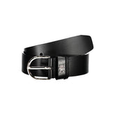 Tommy Hilfiger Chic Cinto de couro preto com fivela de metal