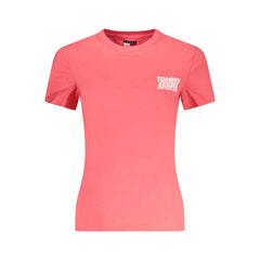 Camiseta feminina Tommy Hilfiger de algodão rosa
