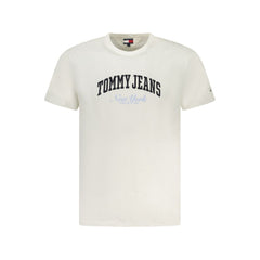 Camiseta masculina branca de algodão Tommy Hilfiger