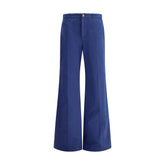 Calça flare de algodão Chloé