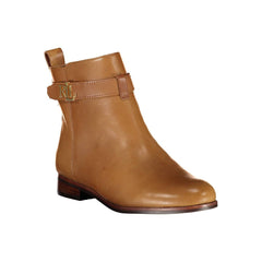 Bota feminina de couro marrom Ralph Lauren