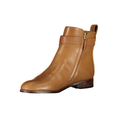 Bota feminina de couro marrom Ralph Lauren