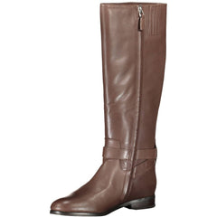 Bota feminina de couro marrom Ralph Lauren