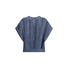 Colete de malha de renda Brunello Cucinelli