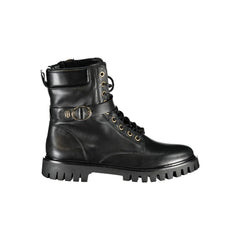 Bota Tommy Hilfiger de poliéster preta