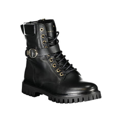 Bota Tommy Hilfiger de poliéster preta