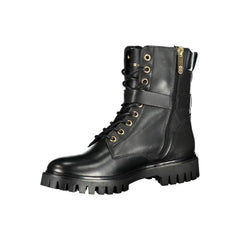 Bota Tommy Hilfiger de poliéster preta