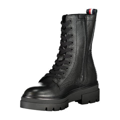 Bota Tommy Hilfiger de poliéster preta