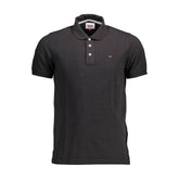 Camisa polo preta de algodão Tommy Hilfiger