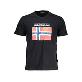 Camiseta preta de algodão Napapijri