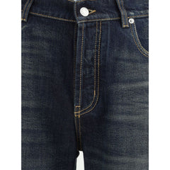 Jeans Alexander McQueen com efeito vintage