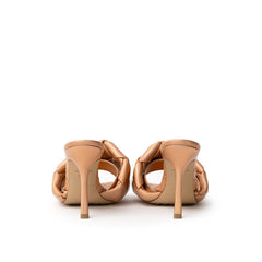 Sandália de couro bronze Bottega Veneta