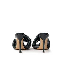 Sandália de couro verde Bottega Veneta