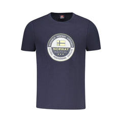 Camiseta de algodão azul Noruega 1963