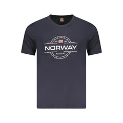 Camiseta de algodão azul Noruega 1963