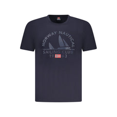 Camiseta de algodão azul Noruega 1963