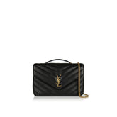 Bolsa de ombro grande de couro Saint Laurent Loulou