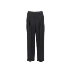 Calça listrada Saint Laurent de flanela de lã e cashmere dos anos 90