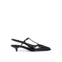 Sapatos de couro Miu Miu Slingback