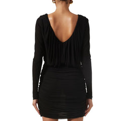 Vestido Mini Drapeado Saint Laurent