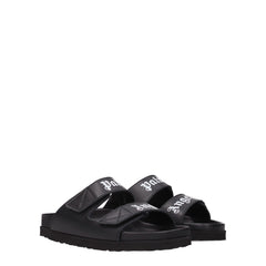 Palm Angels Black Leather Slipper