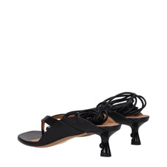 Off-White Black Leather Flip-Flop Sandal