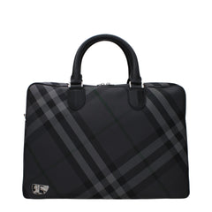 Burberry Gray Fabric Business &Amp; Laptop Bag