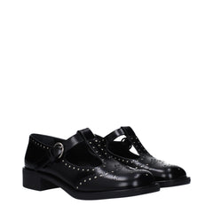 Miu Miu Black Leather Oxfords And Derby