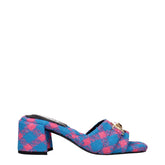 Versace Blue Fabric Sandal