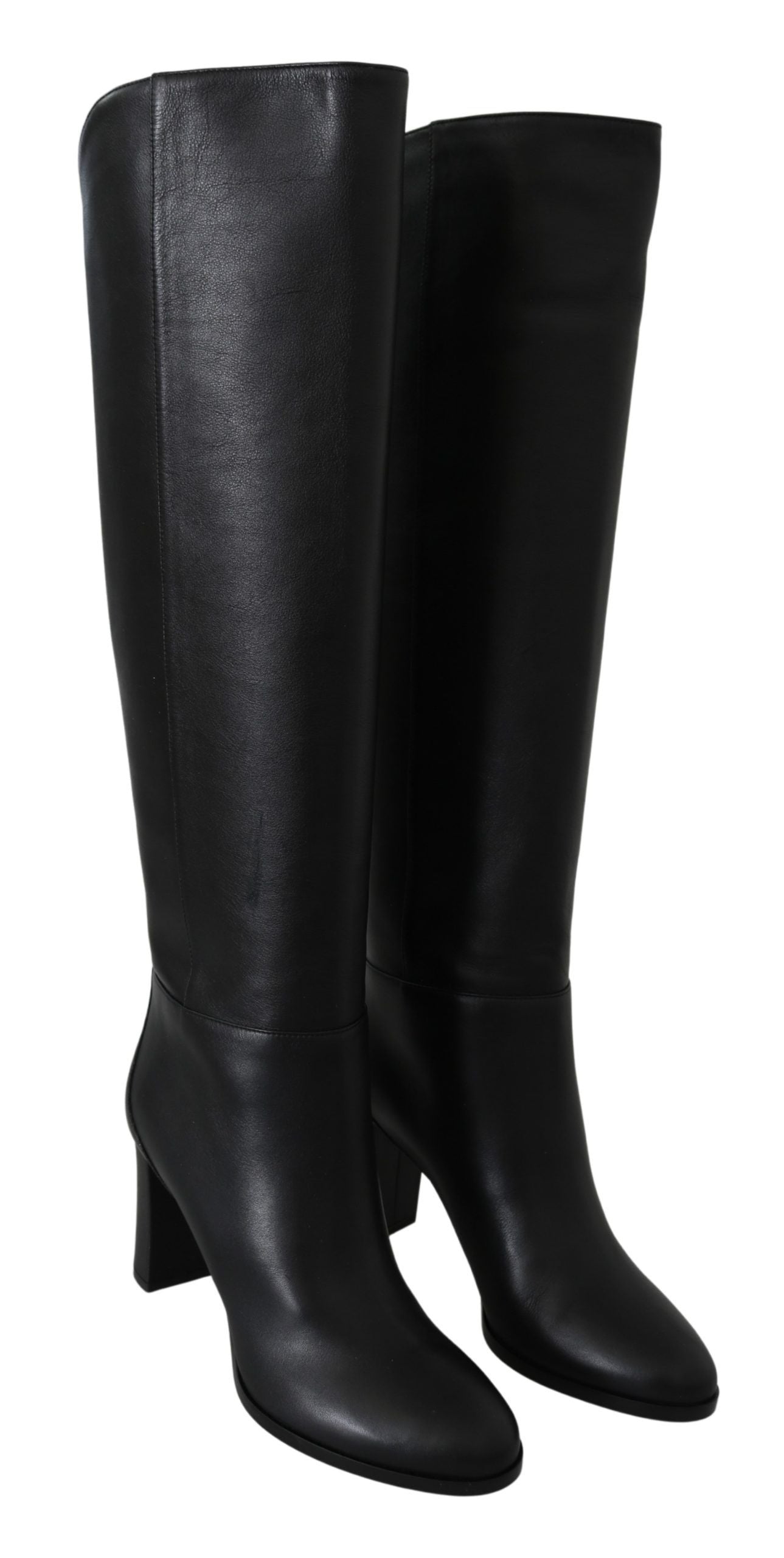 Jimmy Choo Botas de Salto Elegantes em Couro de Bezerro Preto