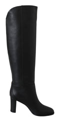 Jimmy Choo Botas de Salto Elegantes em Couro de Bezerro Preto