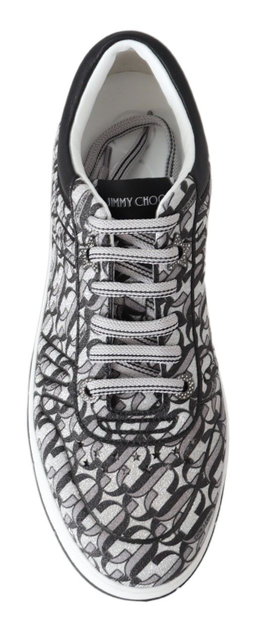 Tênis Jimmy Choo Slip-On Brilhante - Prata e Preto