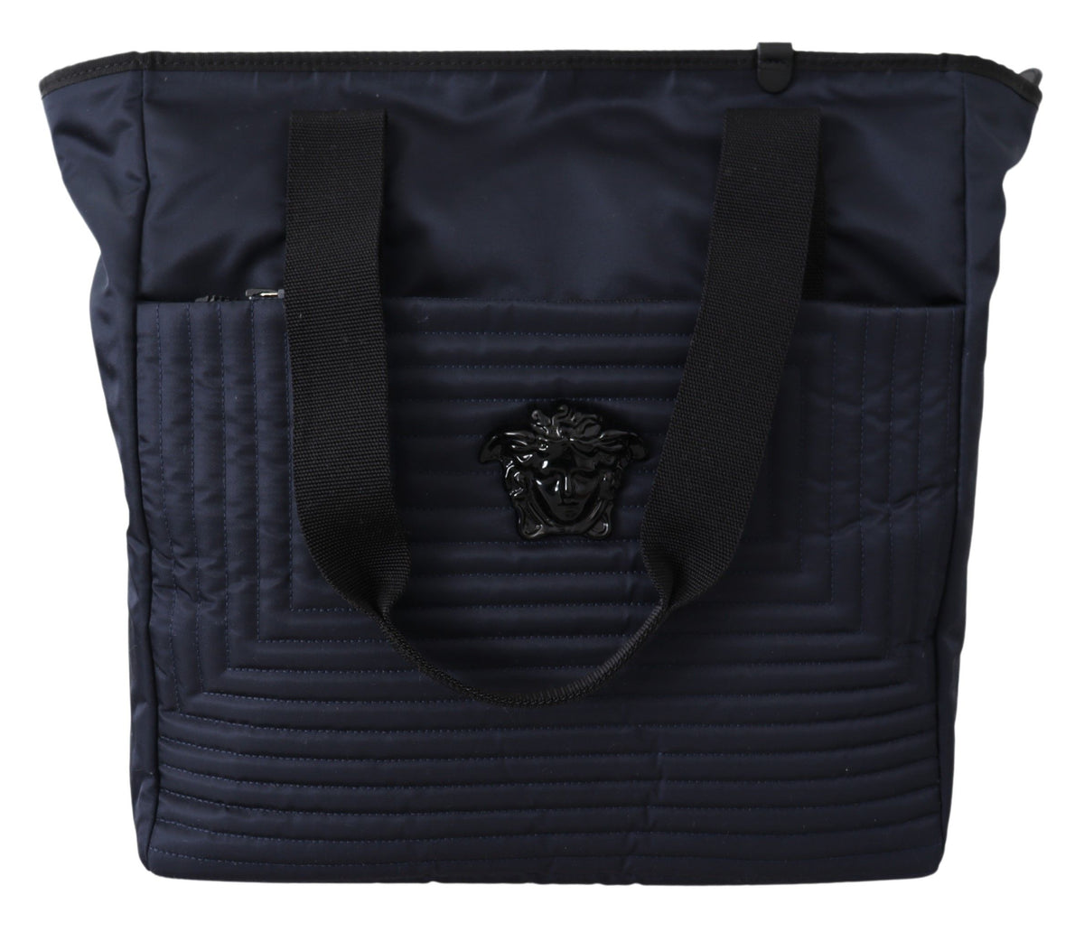 Bolsa tote de nylon azul elegante da Versace