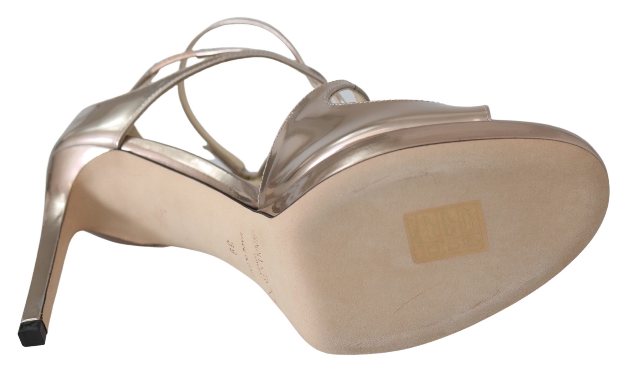 Sandálias Jimmy Choo Ballet Pink em Couro Líquido Espelhado