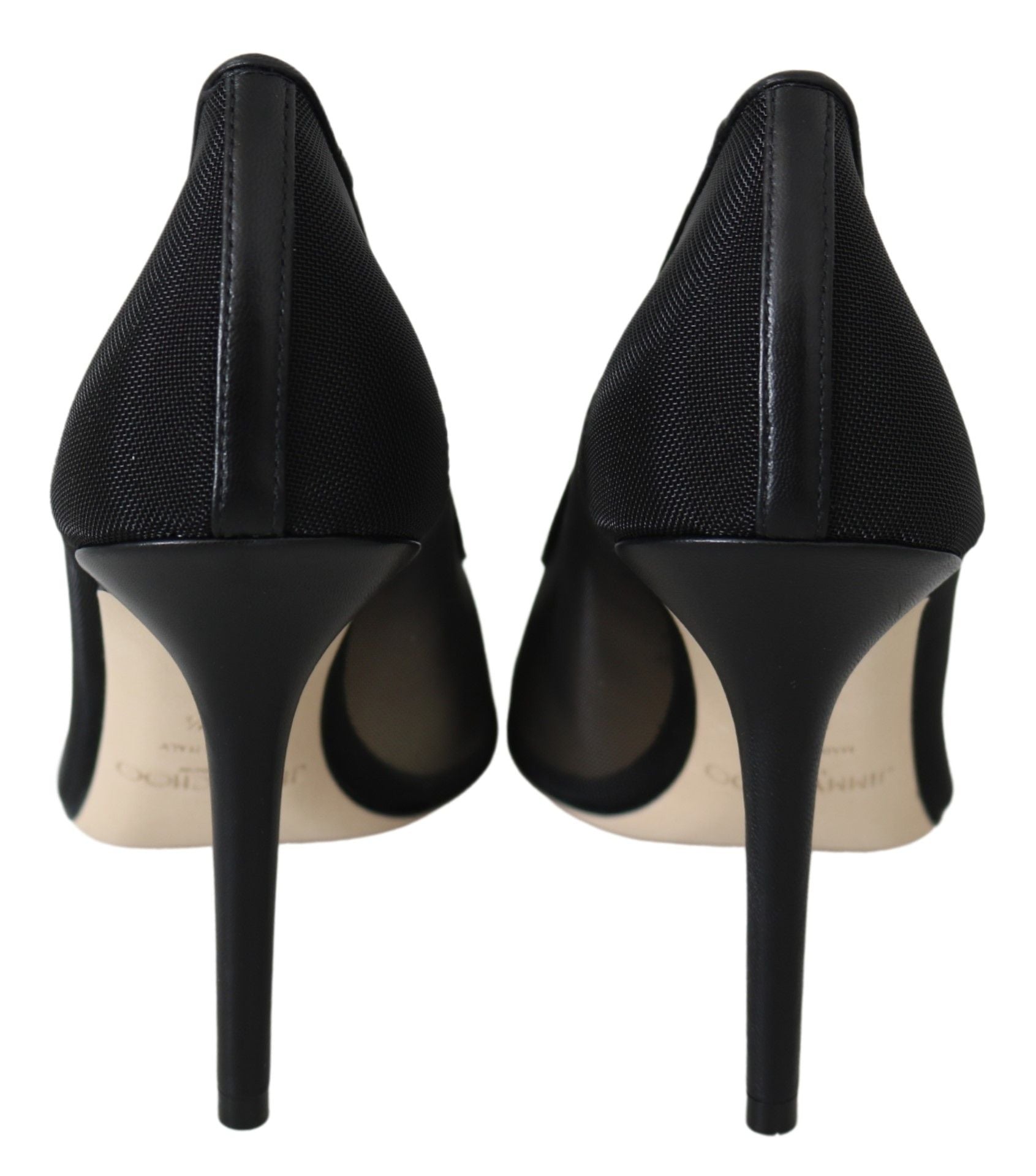 Jimmy Choo Elegante Preto Mesh Crystal Scarpins