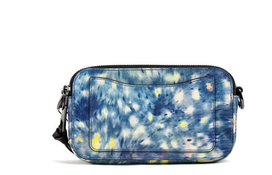 Bolsa Marc Jacobs The Snapshot, bolsa de ombro em couro estampado em azul aquarela
