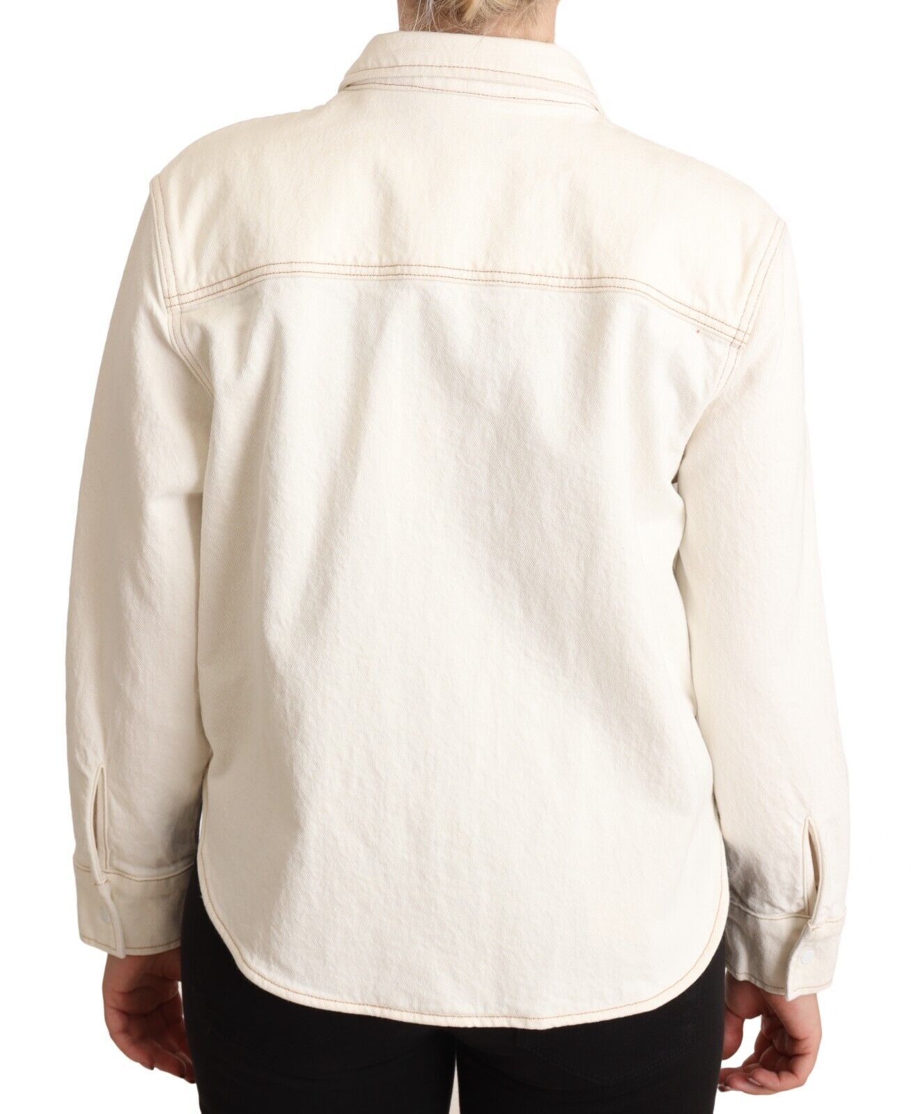 Polo Levi's Elegante Branco Manga Longa com Gola