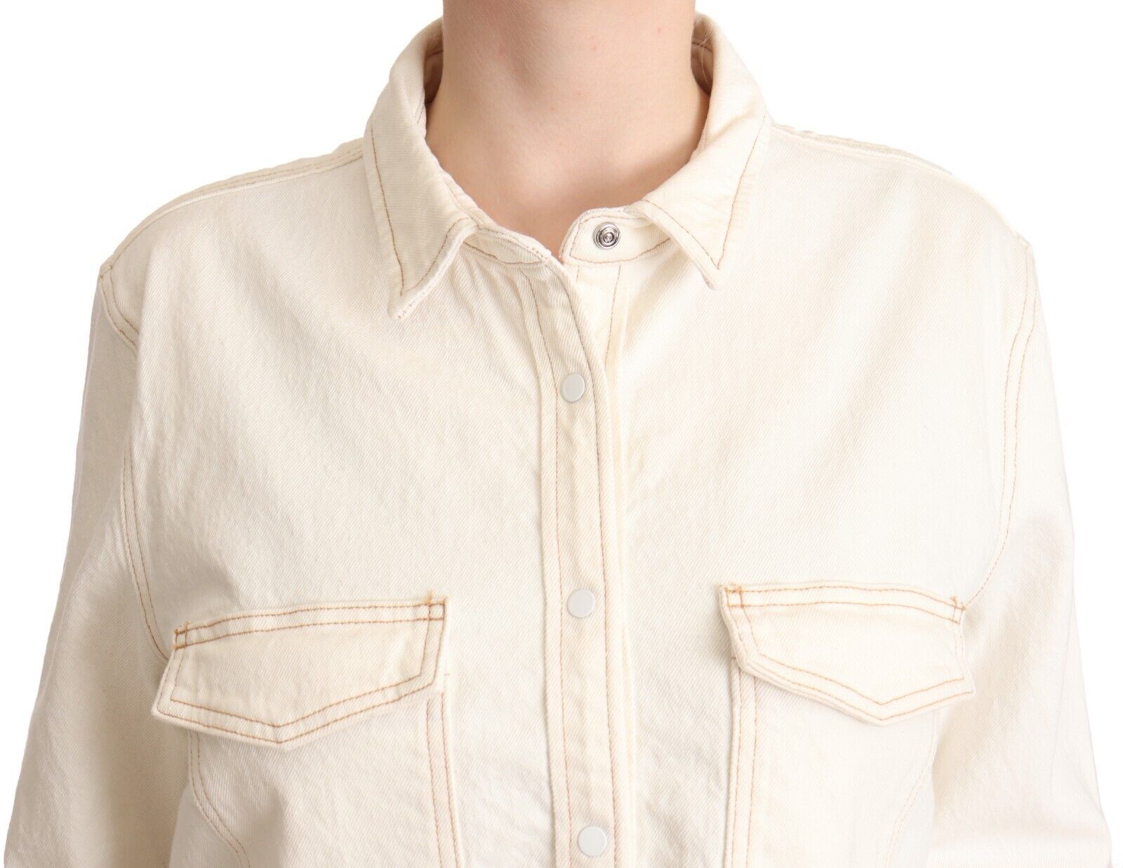 Polo Levi's Elegante Branco Manga Longa com Gola