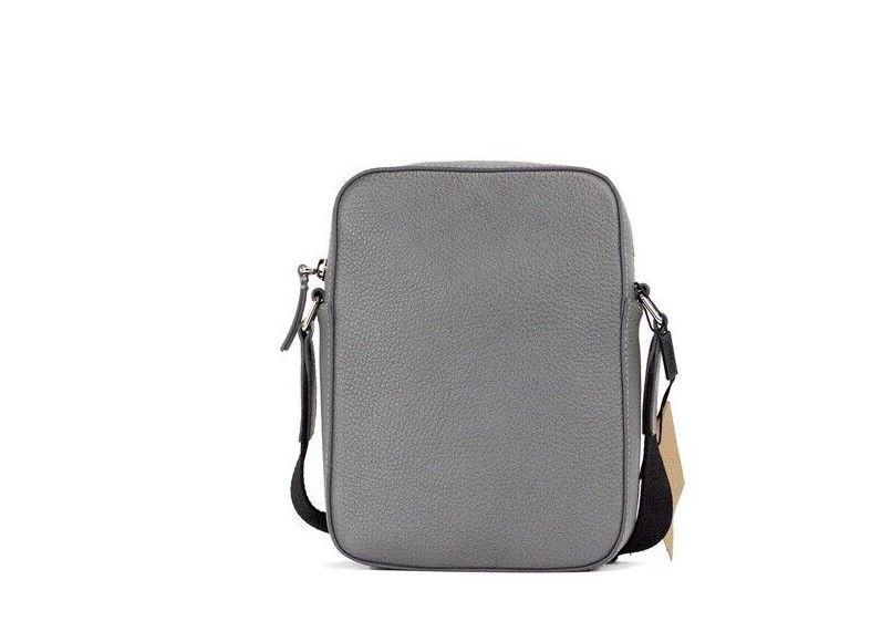 Bolsa transversal pequena Burberry Thornton cinza com logotipo em relevo em couro granulado