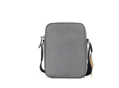 Bolsa transversal pequena Burberry Thornton cinza com logotipo em relevo em couro granulado