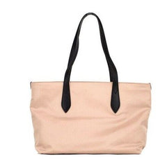 Bolsa de ombro pequena Burberry com logotipo bege rosa e marca Econyl Nylon
