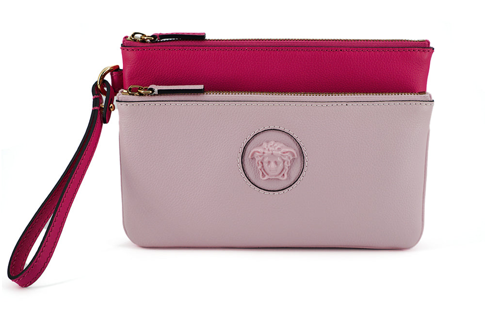 Bolsa de couro rosa elegante Versace