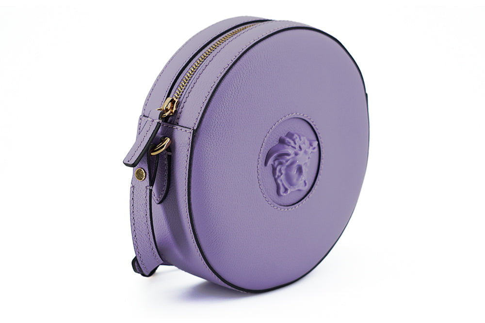 Bolsa de ombro redonda roxa elegante da Versace