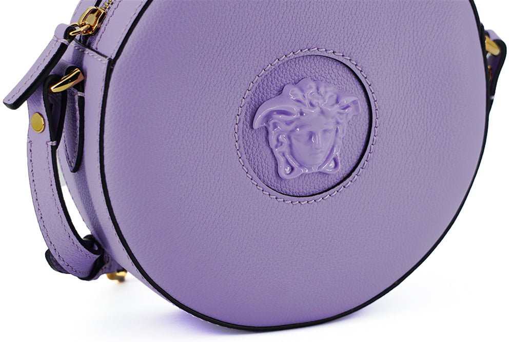 Bolsa de ombro redonda roxa elegante da Versace