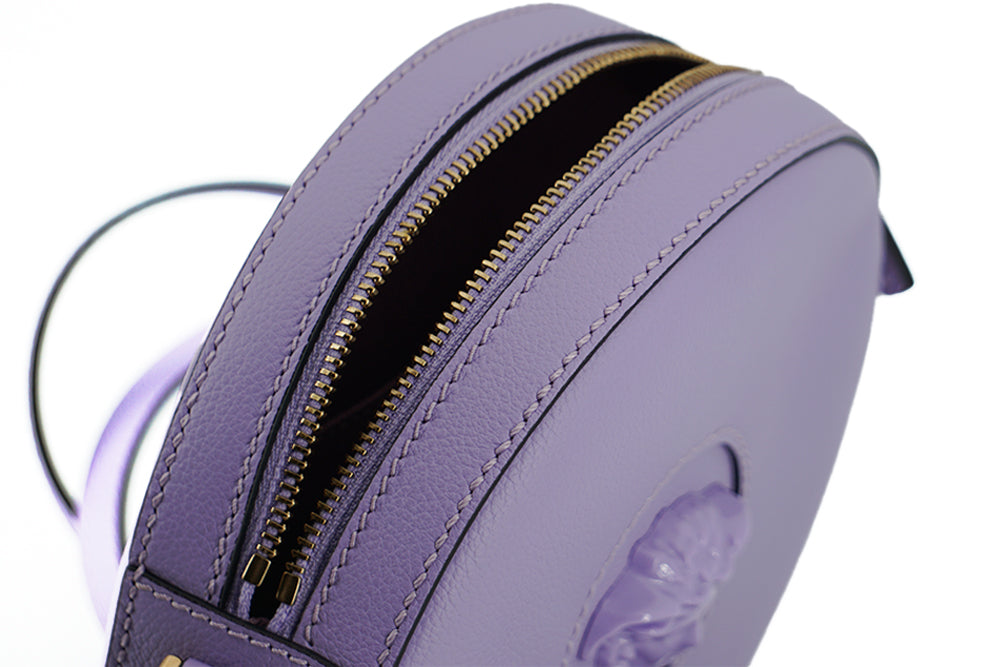 Bolsa de ombro redonda roxa elegante da Versace