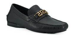 Mocassins masculinos Versace Elegant em couro de bezerro preto
