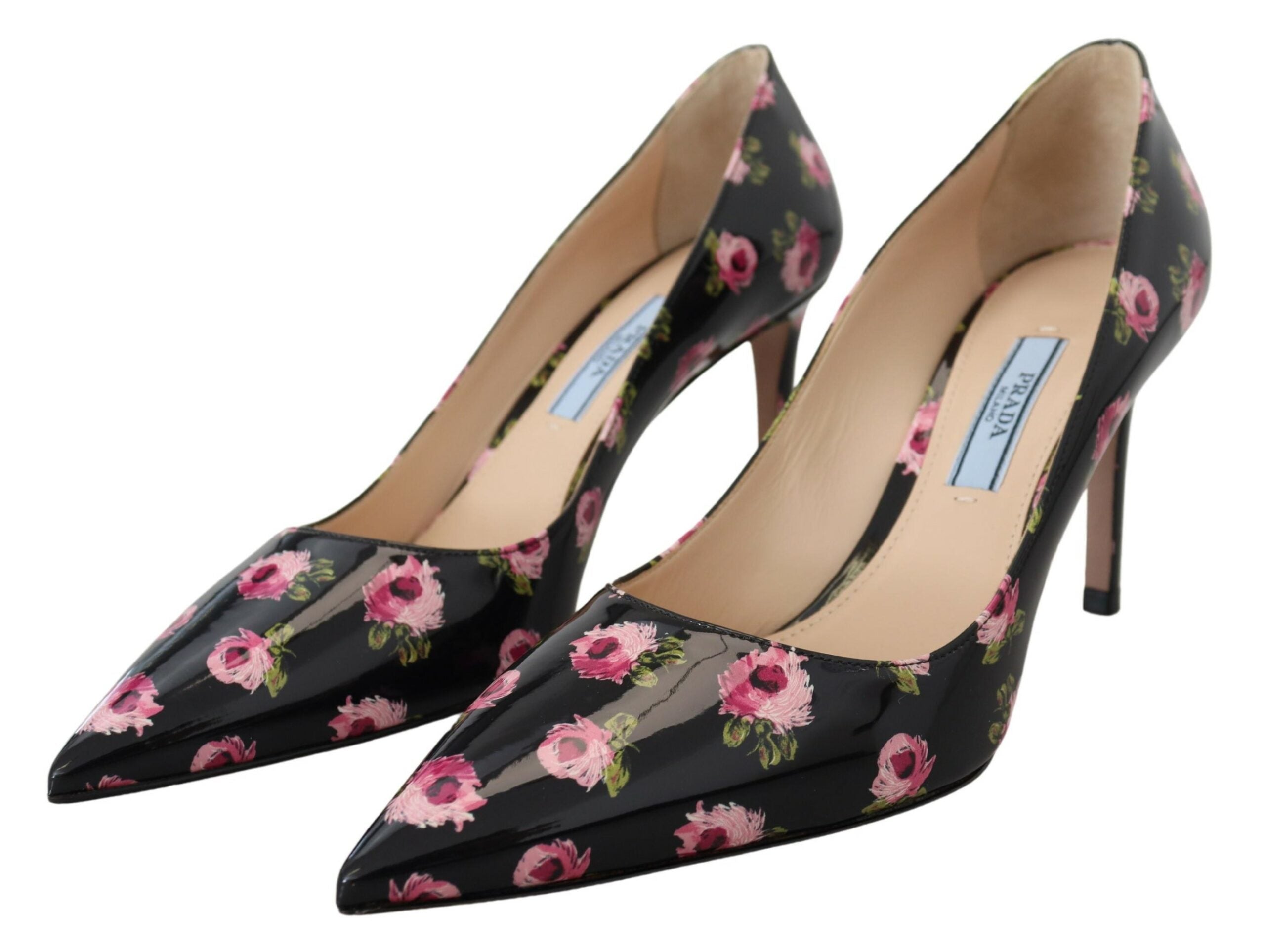 Sapatos Prada Elegant Floral Print Leather