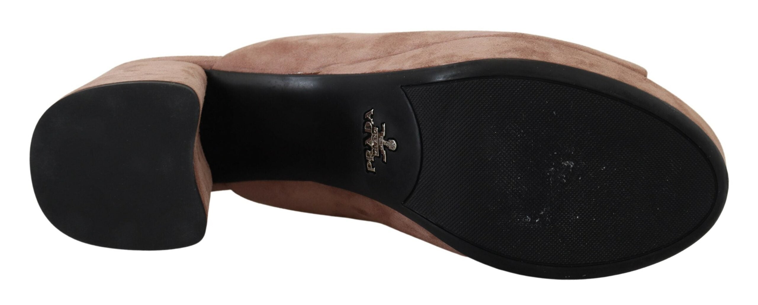 Prada Elegant Dark Rose Suede Saltos Altos