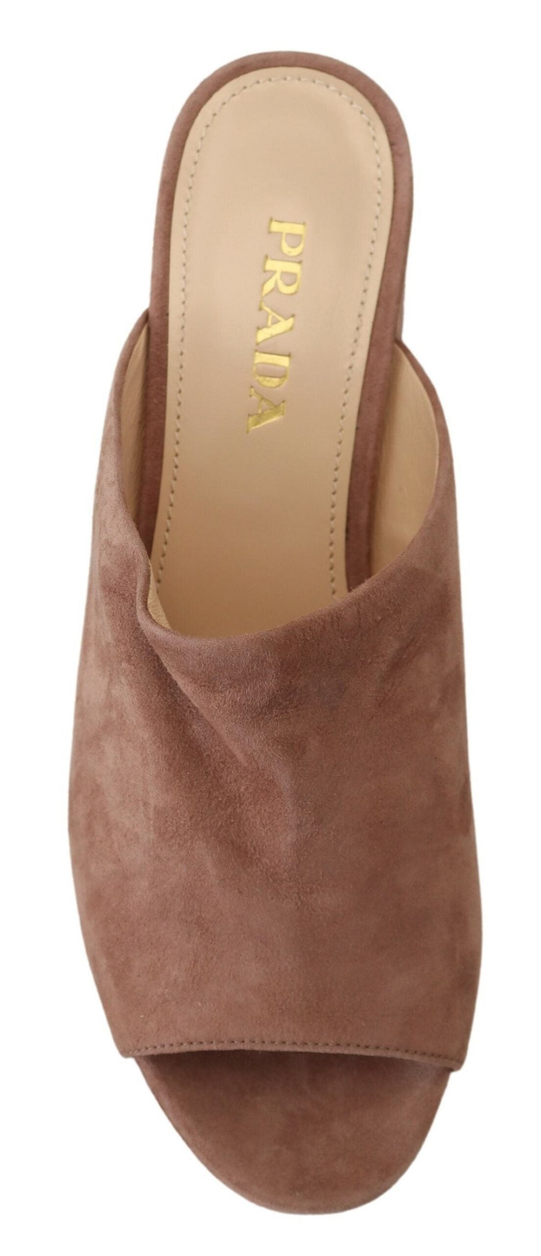 Prada Elegant Dark Rose Suede Saltos Altos