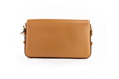 Bolsa de mão pequena Burberry Grace em couro macio com aba e alça transversal Nutmeg
